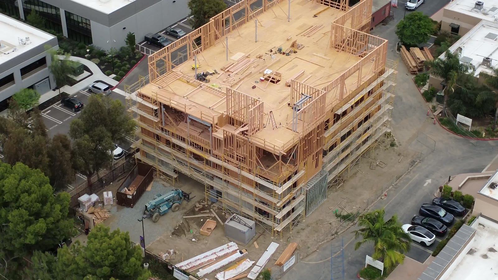 Logos Seminary Building D: four-story wood framing