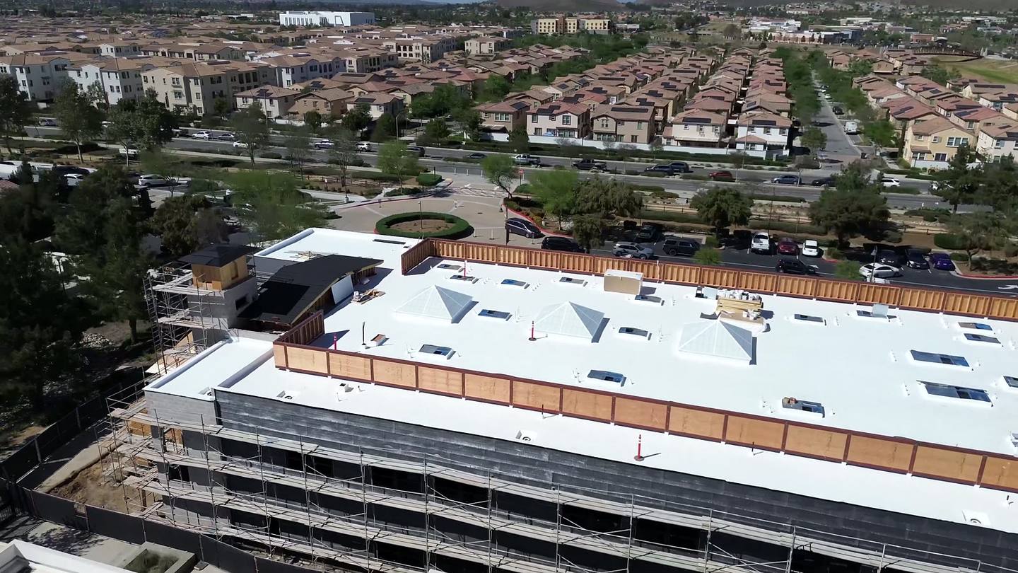 The finished building on campus
